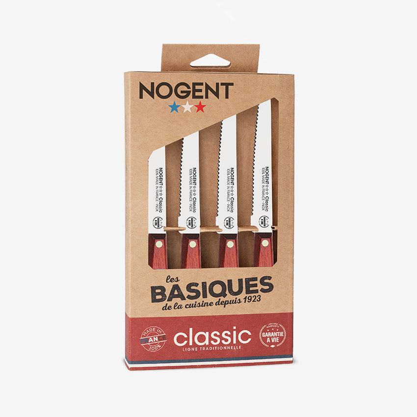 Nogent | Coffret bois classique Couteaux de table x 4