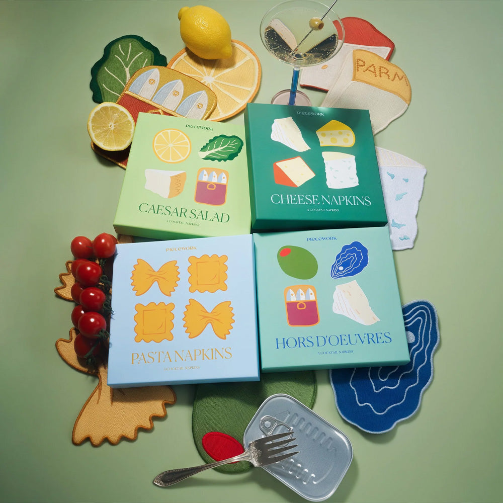Piecework | Cheese Cocktail Napkins - Set of 4