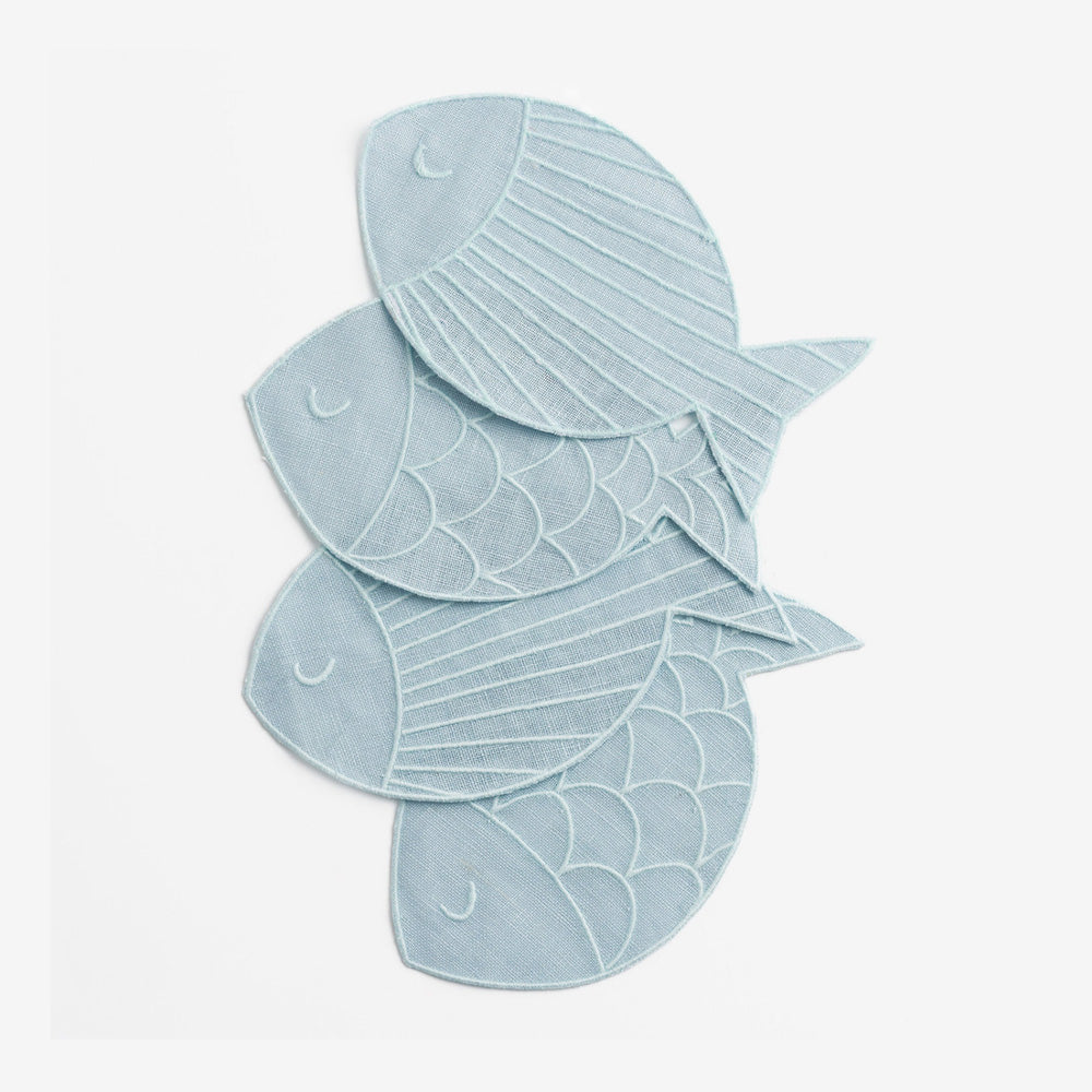 Piecework | Sardine Cocktail Napkins - Set of 4