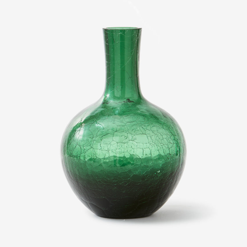 Polspotten | Crackled Glass Ball Body Vase