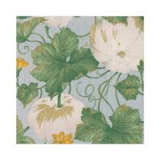 Caspari | Heirloom Pumpkins Grey/White Napkin