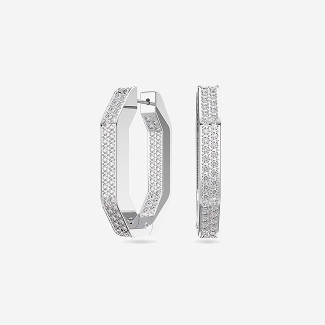 Swarovski | Dextera Octagon Shape Hoop Earrings