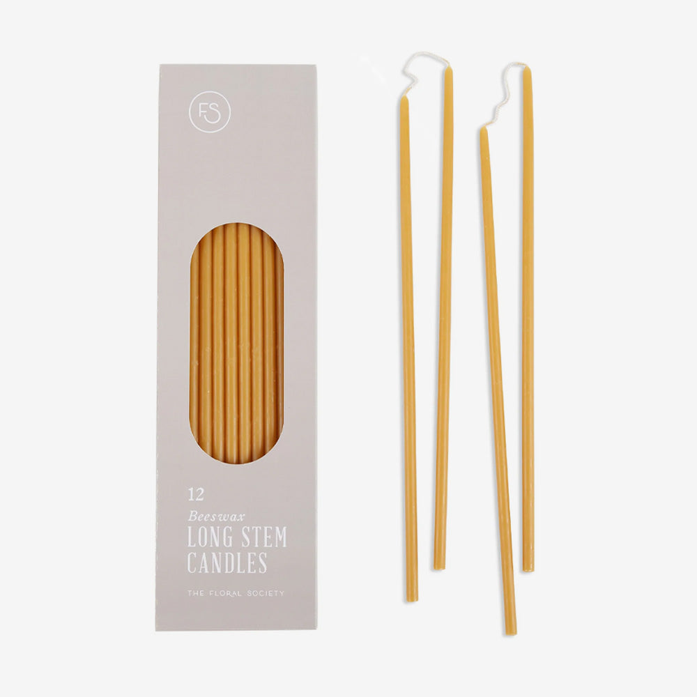 The Floral Society | Beeswax Long Stem Candles - Box of 12