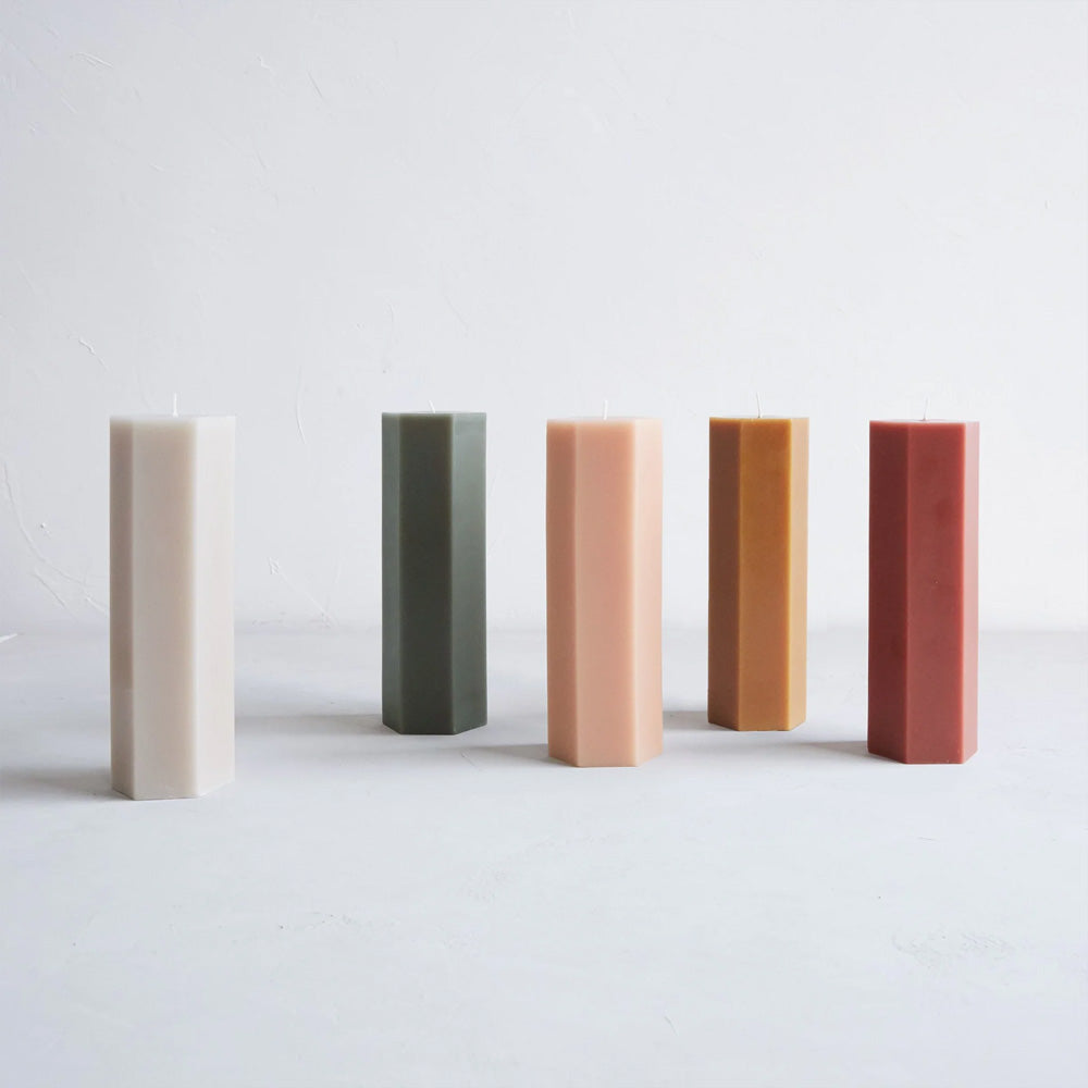 The Floral Society | Fancy Pillar Candle - Hexagon