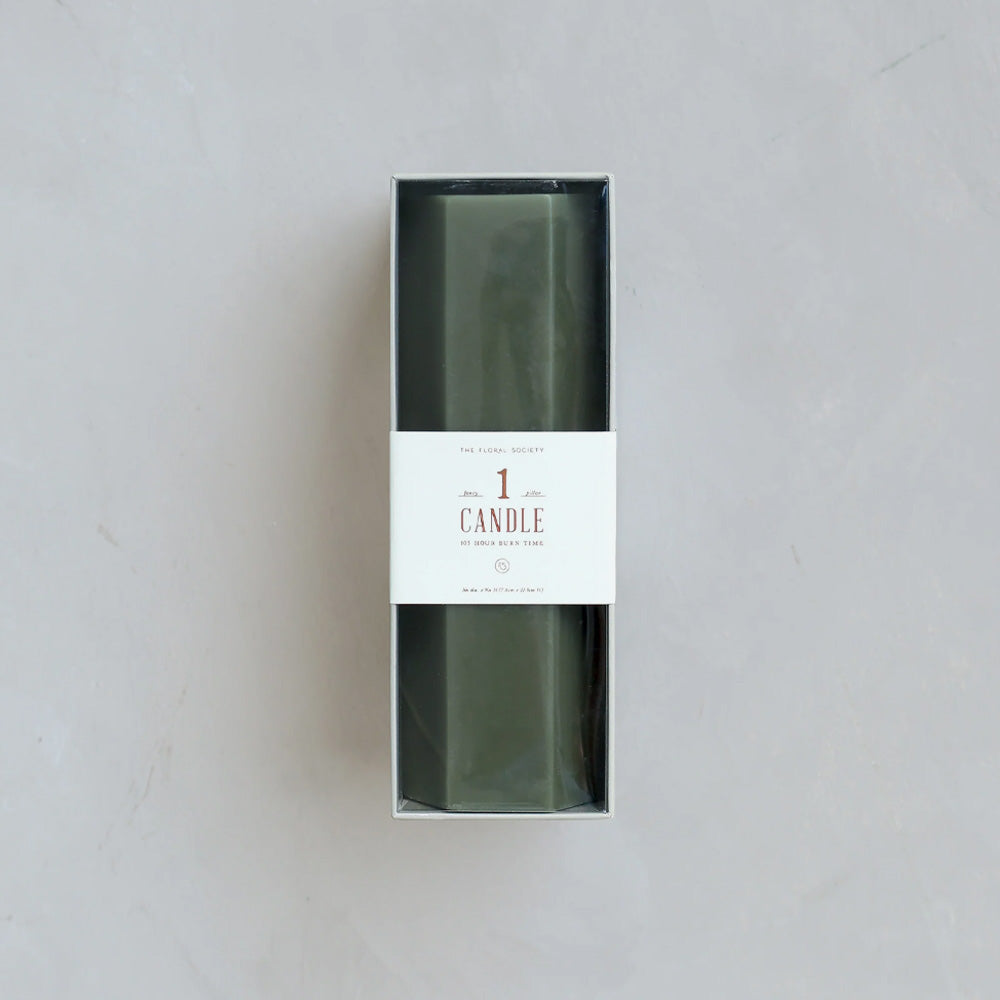 The Floral Society | Fancy Pillar Candle - Hexagon