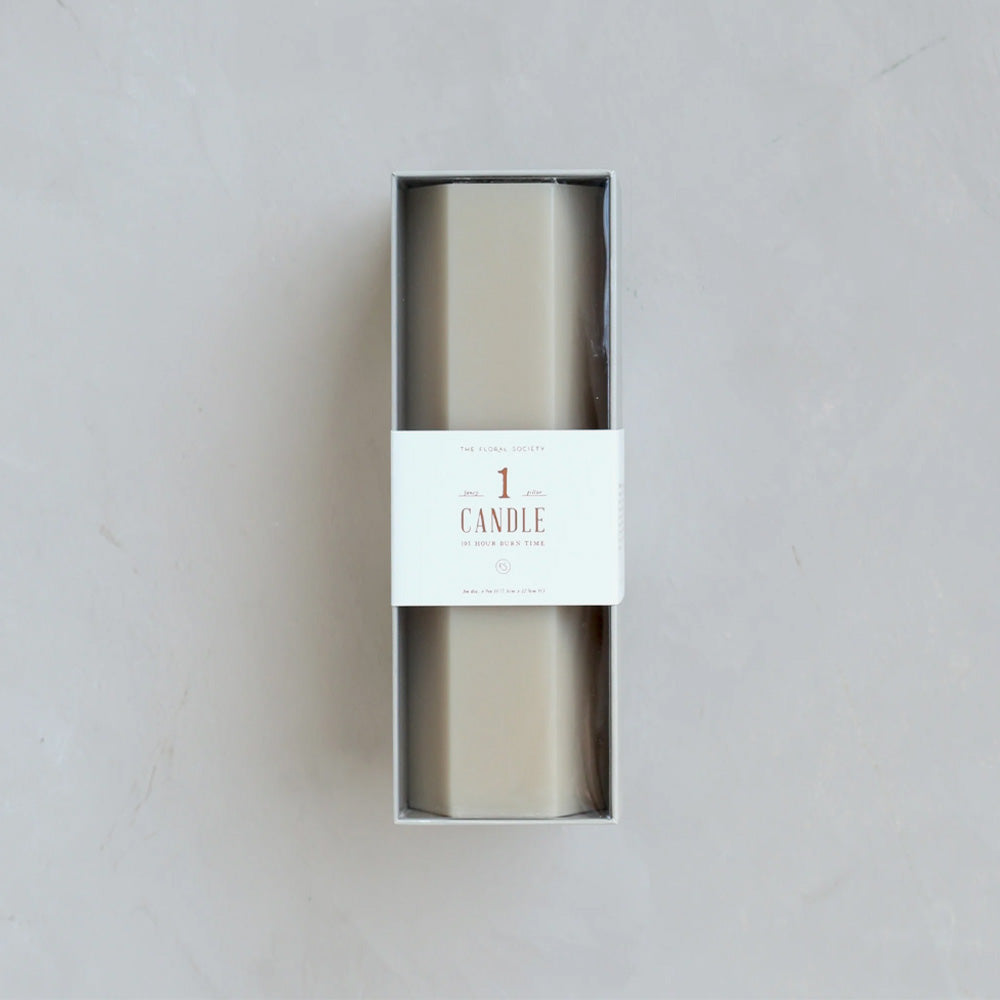 The Floral Society | Fancy Pillar Candle - Hexagon