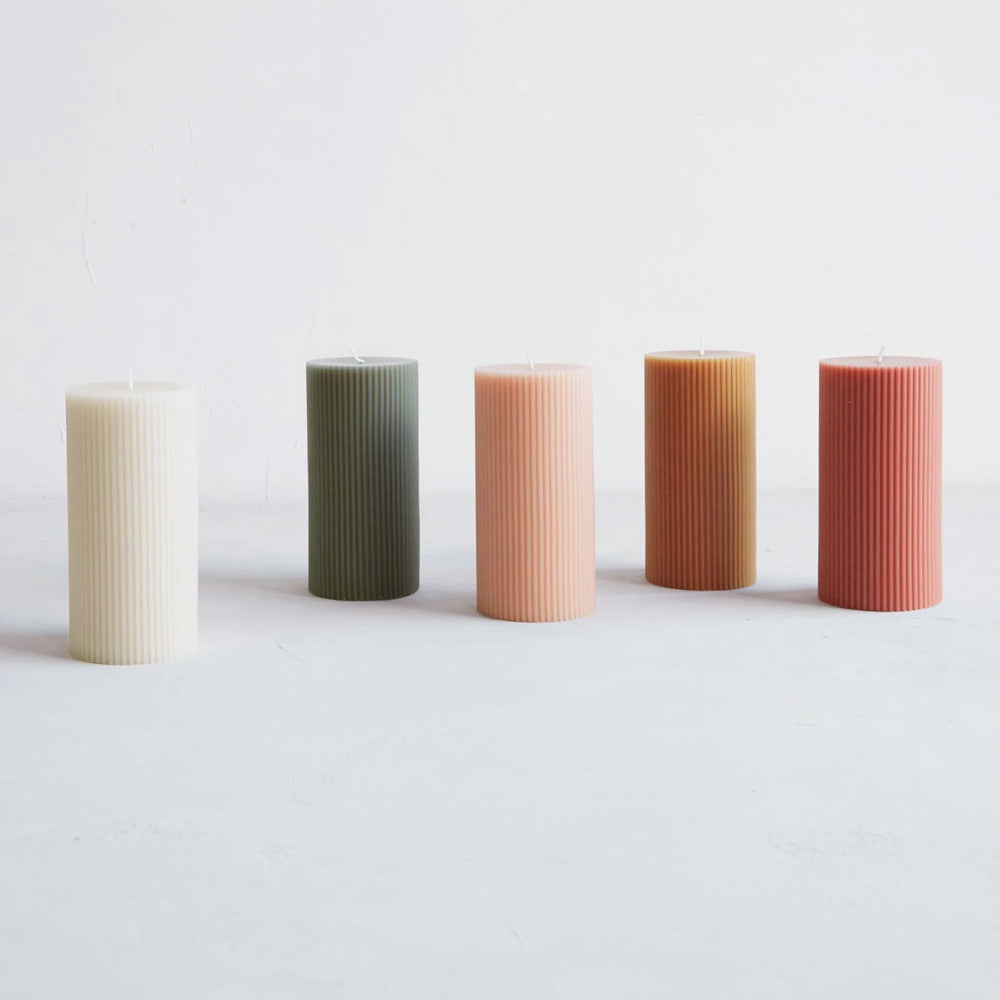 The Floral Society | Fancy Pillar Candle - Ribbed