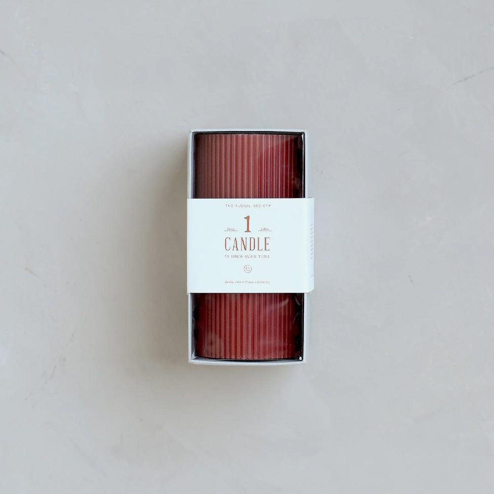 The Floral Society | Fancy Pillar Candle - Ribbed