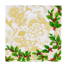 Caspari | Holly Ceramic Serviette ivoire et or 