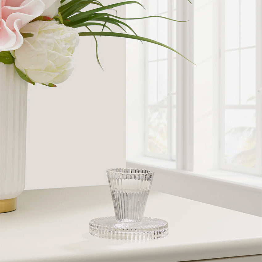 Torre & Tagus | Anya Faceted Glass Reversible Pillar/Tealight Candle Holder