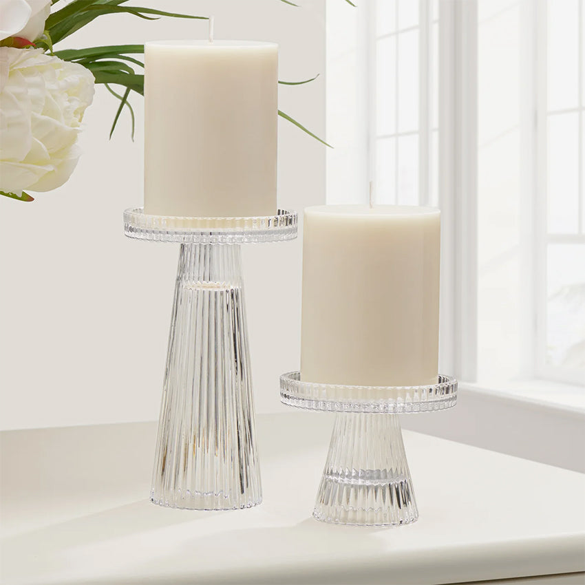 Torre & Tagus | Anya Faceted Glass Reversible Pillar/Tealight Candle Holder