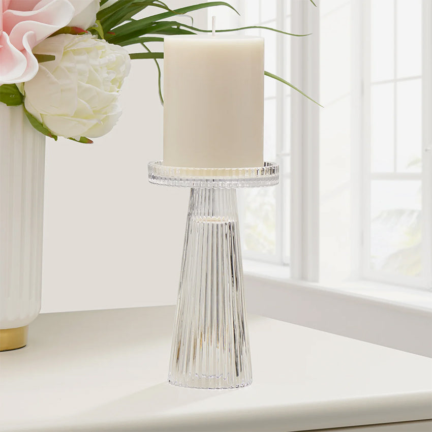 Torre & Tagus | Anya Faceted Glass Reversible Pillar/Tealight Candle Holder