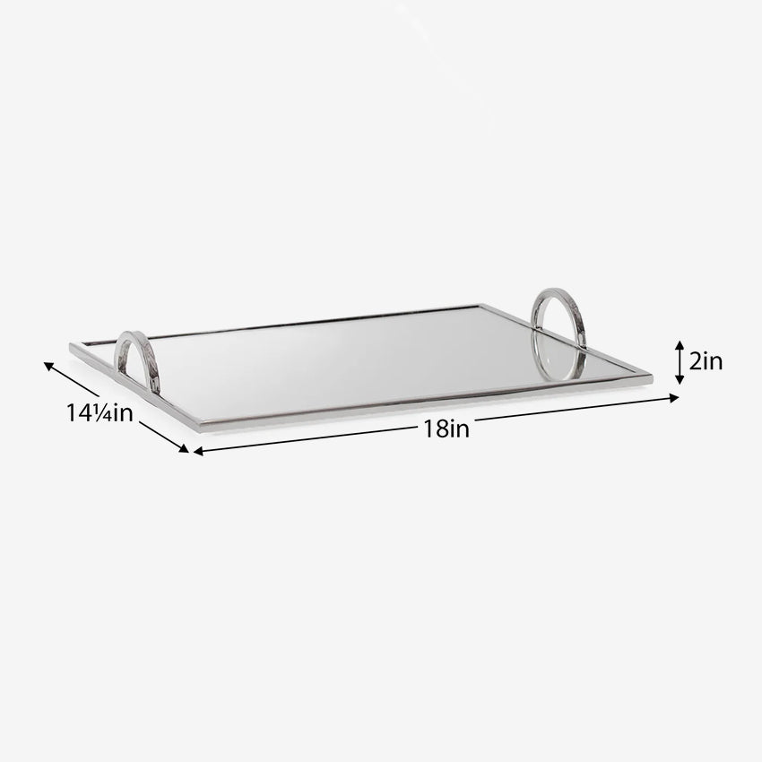 Torre & Tagus | Lux Rectangle Stainless Steel Mirror Tray