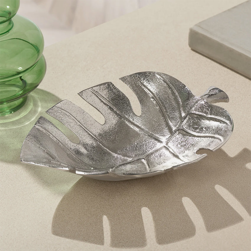 Torre & Tagus | Monstera Leaf Aluminum Decor Bowl