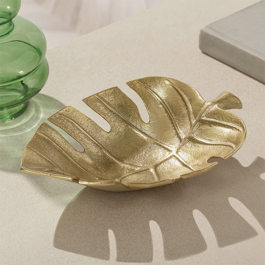 Torre & Tagus | Monstera Leaf Aluminum Decor Bowl