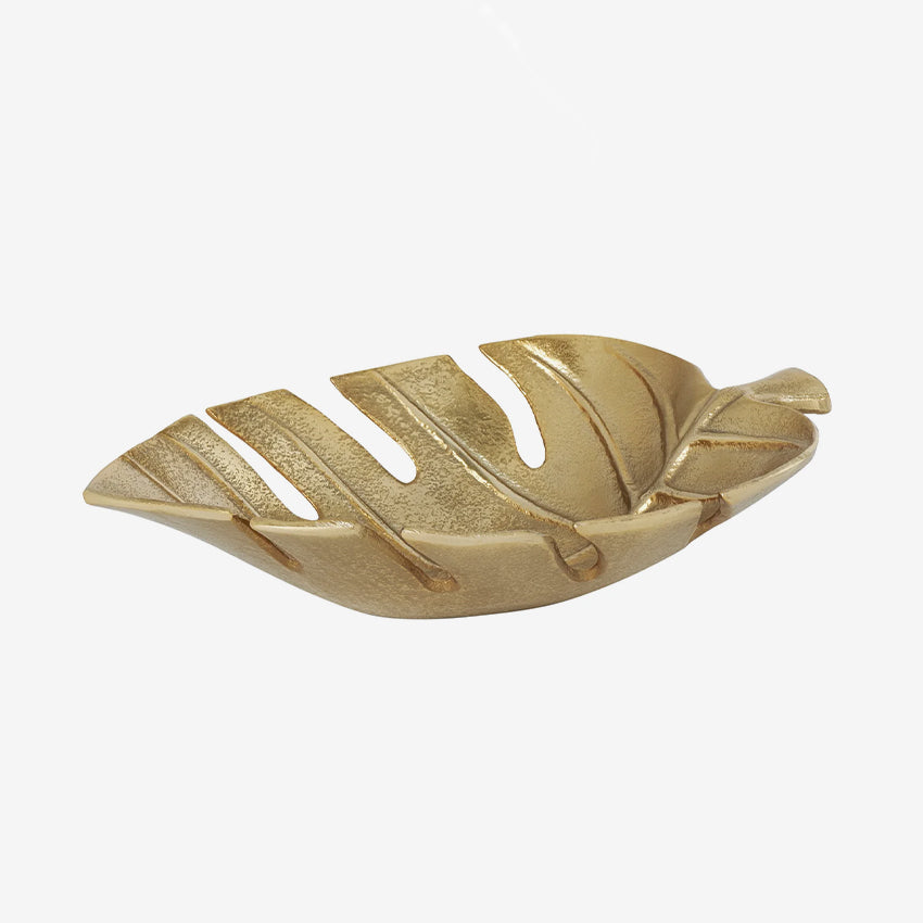 Torre & Tagus | Monstera Leaf Aluminum Decor Bowl