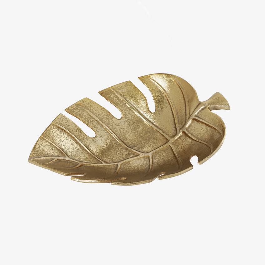 Torre & Tagus | Monstera Leaf Aluminum Decor Bowl
