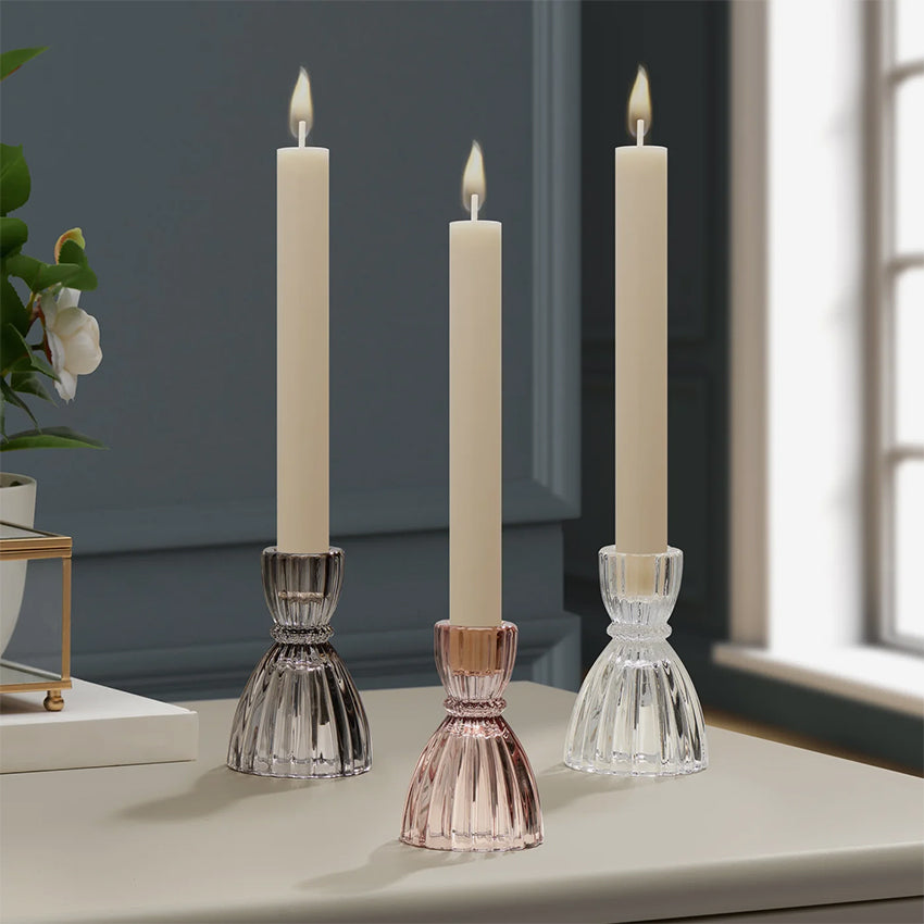 Torre & Tagus | Olivia Faceted Glass Taper Candle Holder