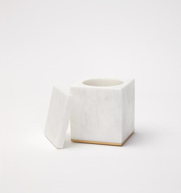 Sferra | Pietra Marble Storage Jar - White & Gold