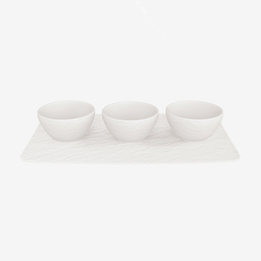 Villeroy & Boch | Manufacture Rock Blanc Dip Bowl & Tray Set