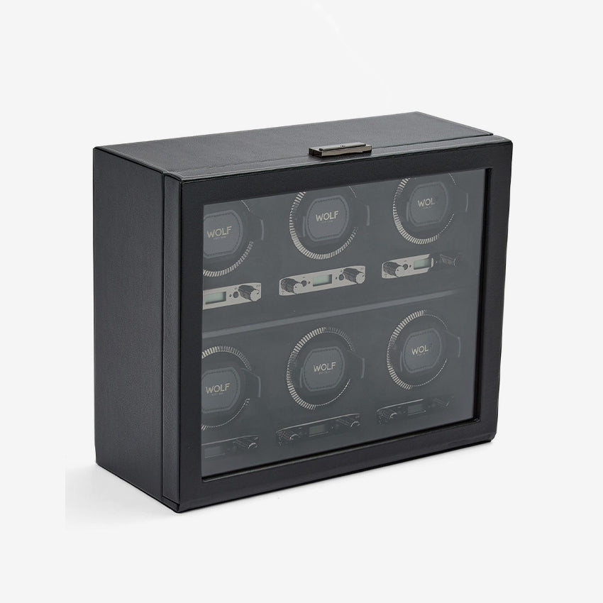 Wolf 1834 | British Racing 6 Piece Watch Winder - Black