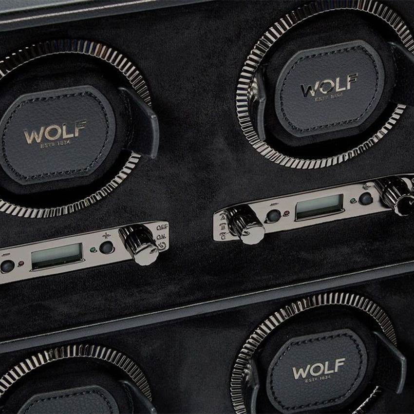 Wolf 1834 | British Racing 6 Piece Watch Winder - Black