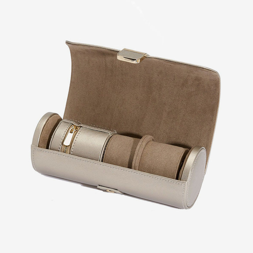Wolf 1834 | Palermo Double Watch Roll + Jewelry Pouch