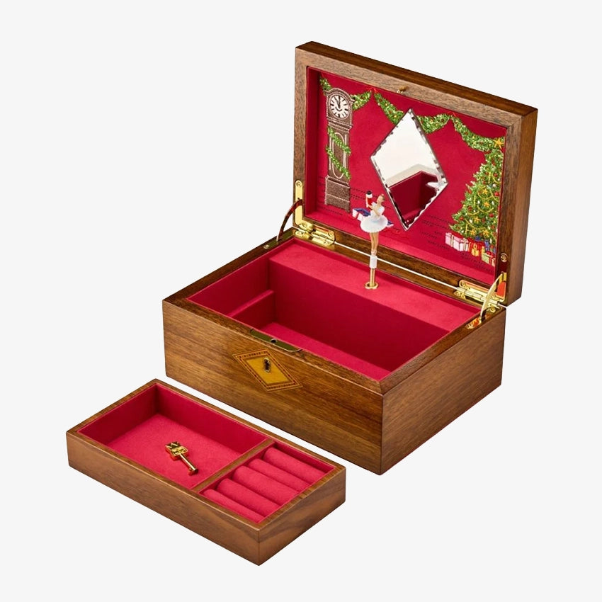 Wolf | Nutcracker Musical Jewellery Box - Walnut Wood