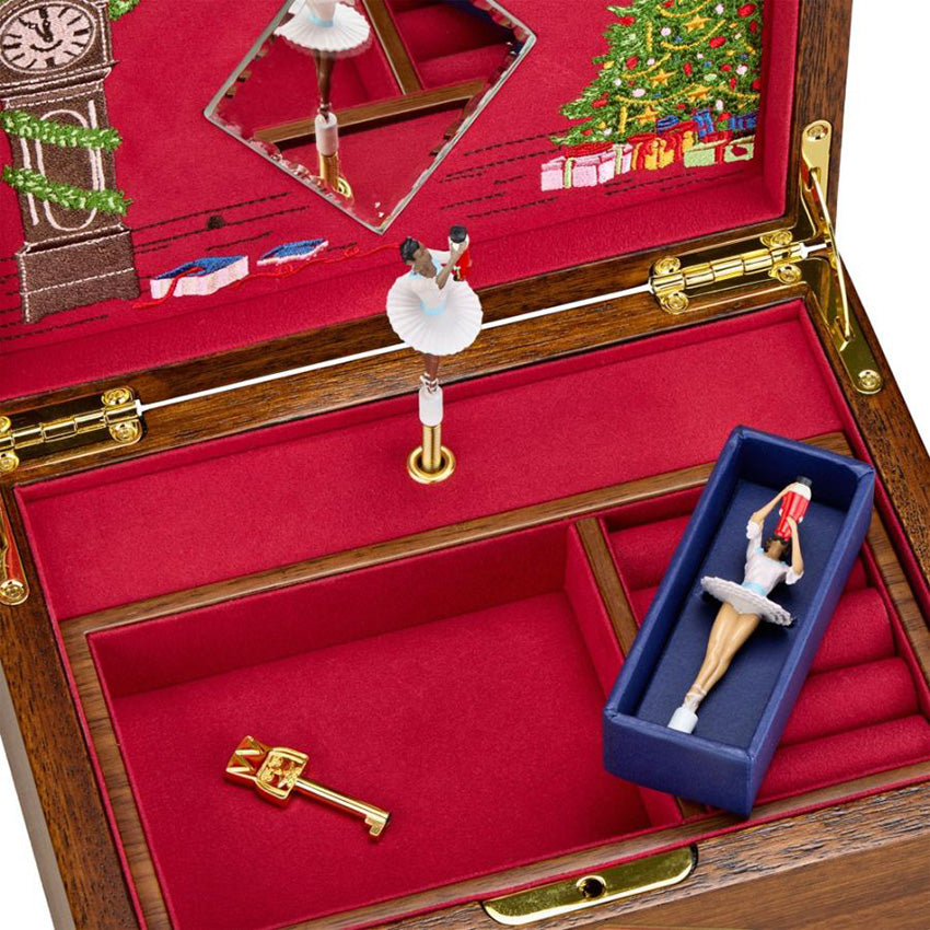 Wolf | Nutcracker Musical Jewellery Box - Walnut Wood