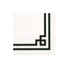 Caspari | Serviette de table Rive Gauche Noir & Blanc