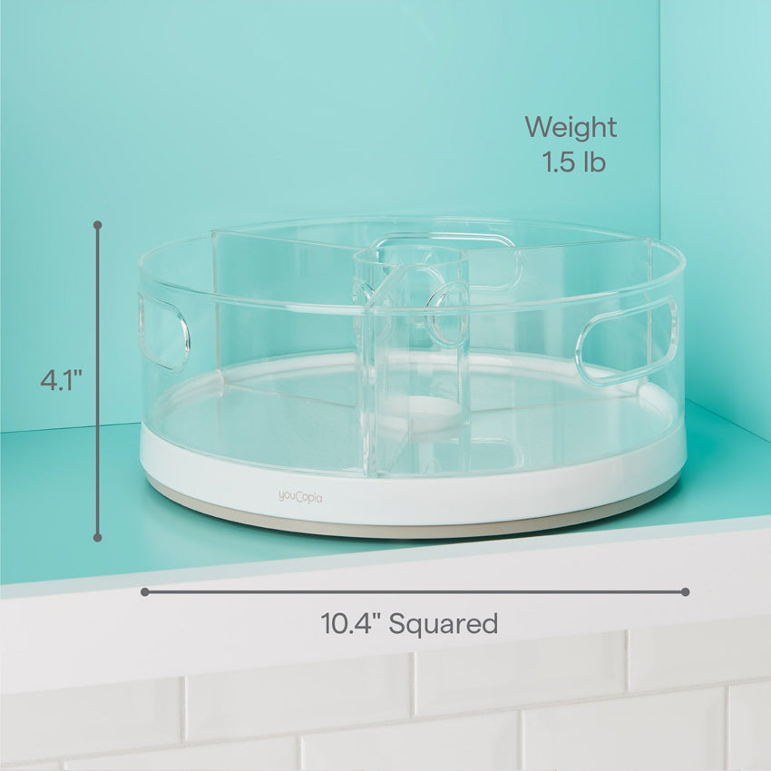 Youcopia | Crazy Susan Turntable With 3 Bins