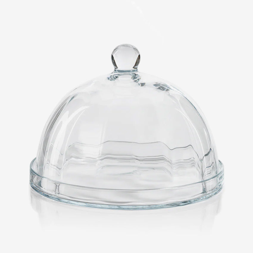 Zodax | Loulou Optic Pastry Glass Plate with Cloche - Large
