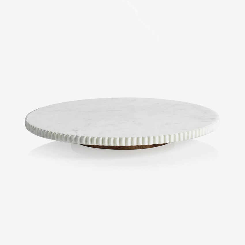 Zodax | Lazy Susan Ribbed Finish Cake Stand
