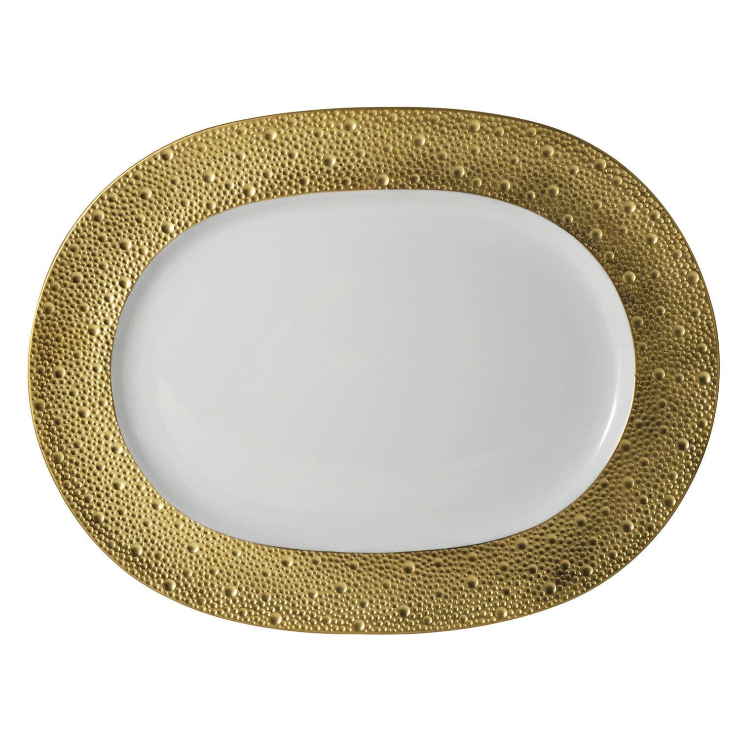 Maison Lipari Ecume Gold Oval Platter - 17"  BERNARDAUD.