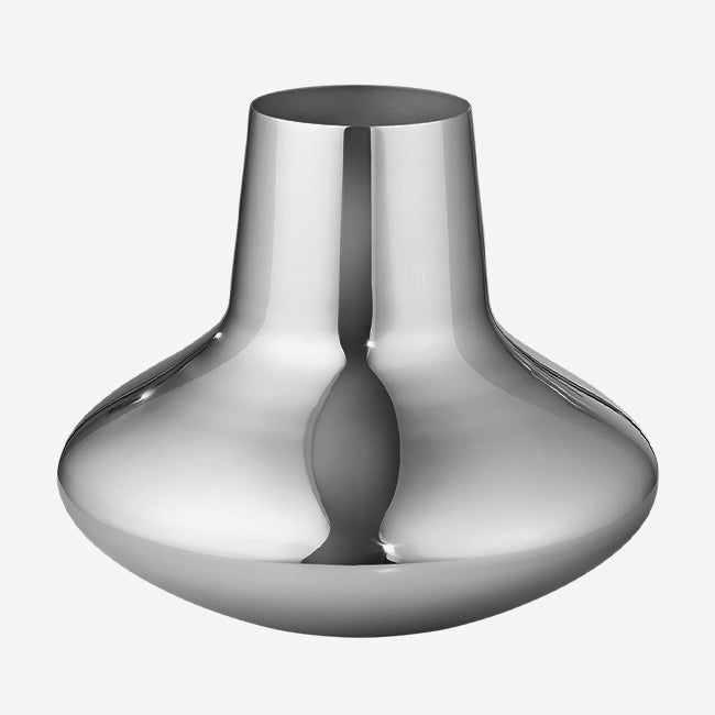 Maison Lipari Koppel Medium Vase in Polished Stainless Steel  GEORG JENSEN.