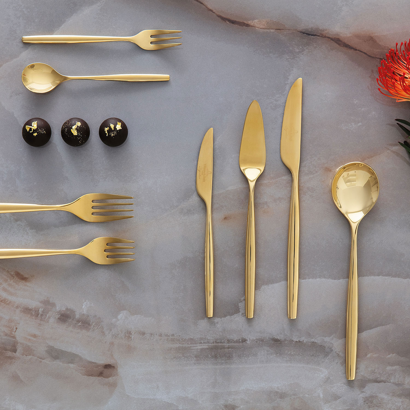 Maison Lipari MetroChic D'Or 5 Pc Flatware Set - Gold  VILLEROY & BOCH.