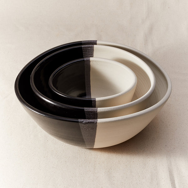 Maison Lipari STYLE UNION HOME Derrick Nesting Bowl Set Blanc Noir  STYLE UNION HOME.