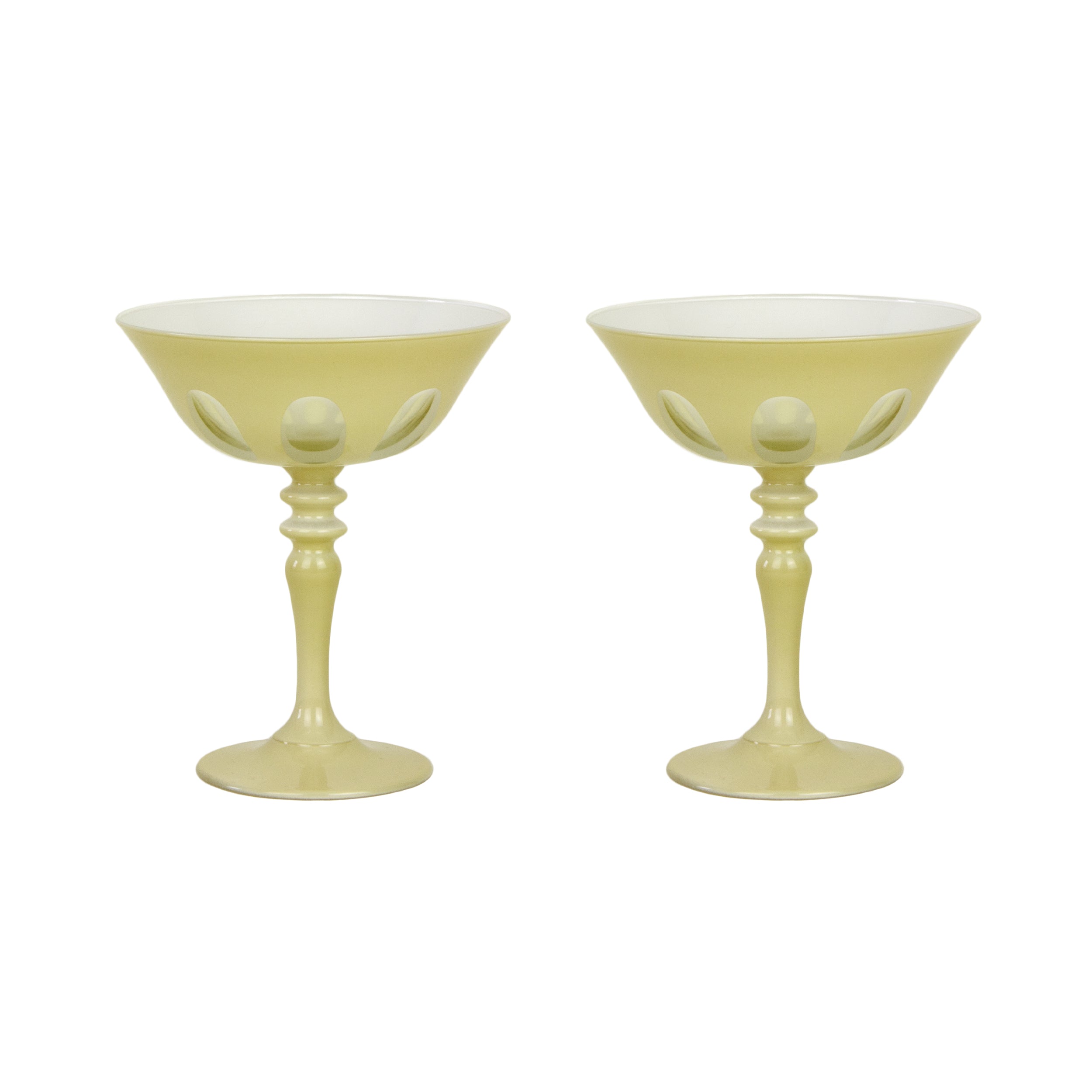 Maison Lipari SIR MADAM Rialto Glass Coupe Creme Set of 2  SIR MADAM.