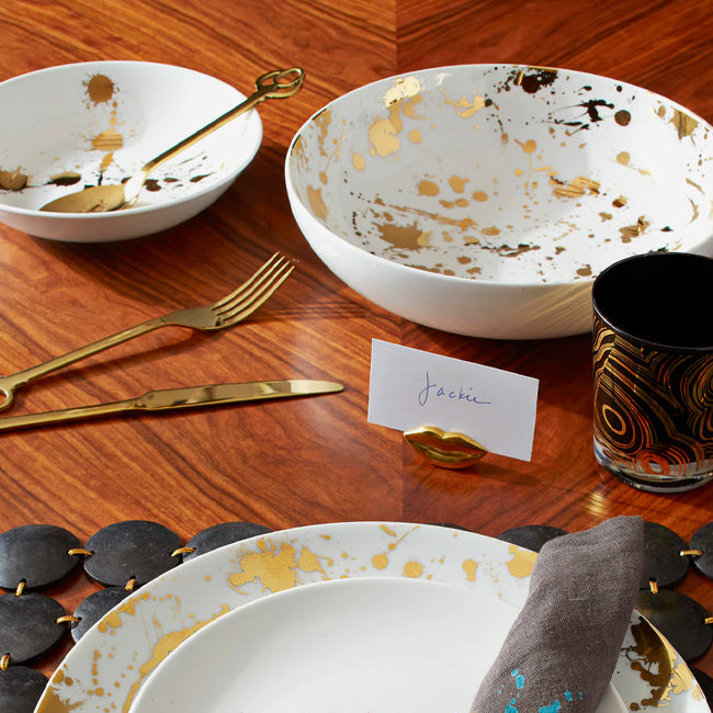 Maison Lipari 1948 Serving Bowl - White & Gold  JONATHAN ADLER.