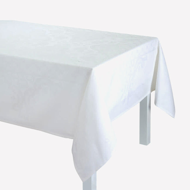 Maison Lipari Azulejos Tablecloth 69x126'' - White  LE JACQUARD FRANCAIS.