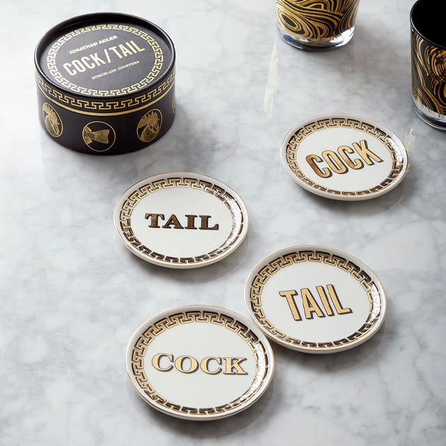 Maison Lipari Cock/Tail Coasters  JONATHAN ADLER.