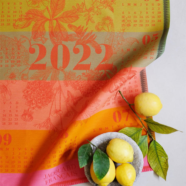 Maison Lipari Calendrier 2022 Tea Towel - Multicolour  LE JACQUARD FRANCAIS.