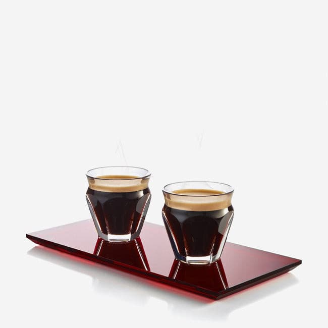Maison Lipari Harcourt Red Tray Coffee Set  BACCARAT.