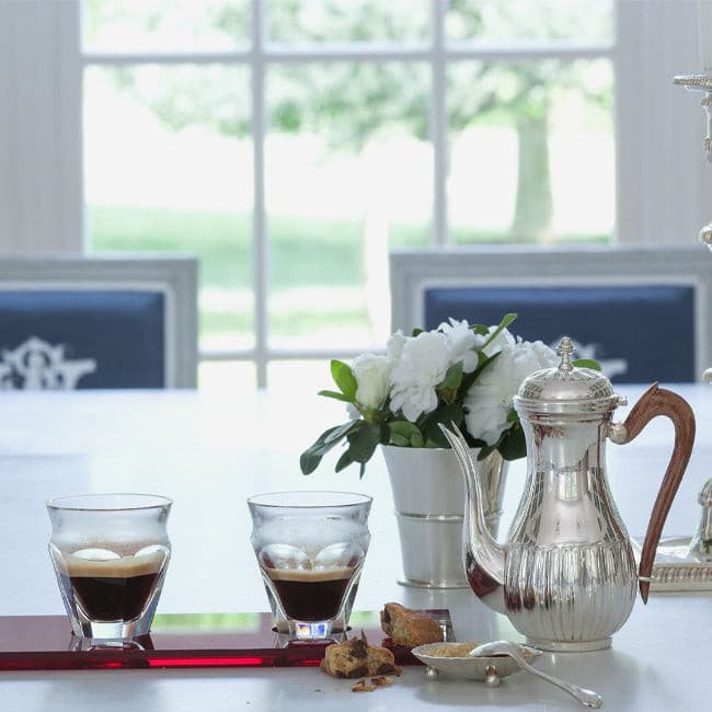 Maison Lipari Harcourt Red Tray Coffee Set  BACCARAT.