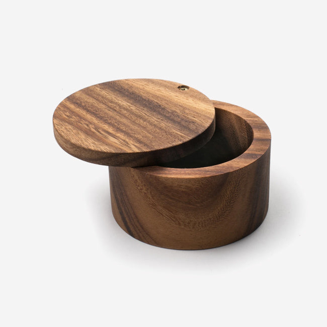 Maison Lipari Acacia Salt Cellar - Brown  IRONWOOD.