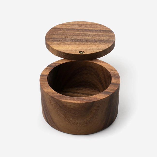 Maison Lipari Acacia Salt Cellar - Brown  IRONWOOD.