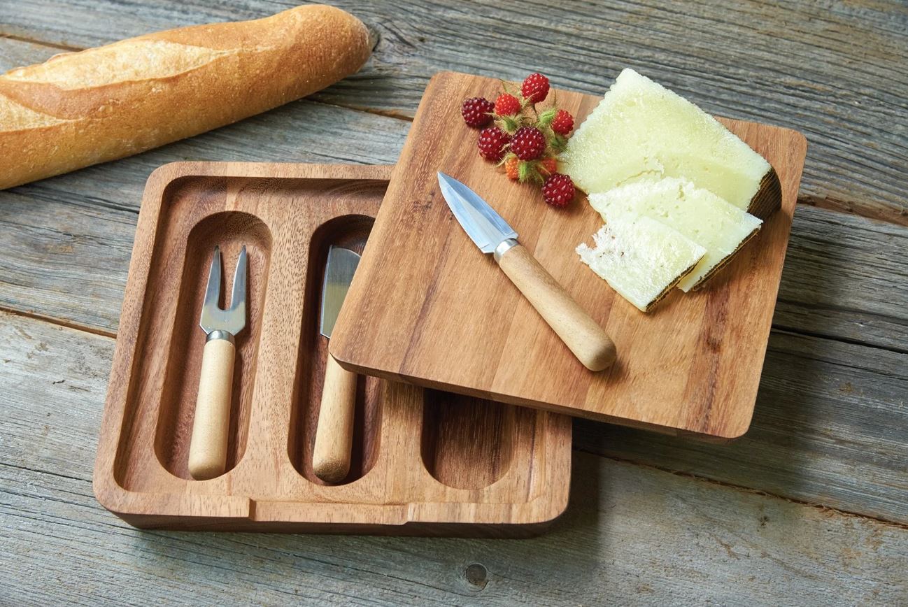 Fox Run | Plateau à fromage et ensemble de couteaux en bois de fer