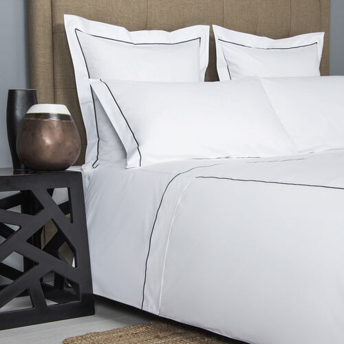 Maison Lipari Hotel Classic Queen Duvet Cover |White&Grey Cotton| 230x230 cm  FRETTE.