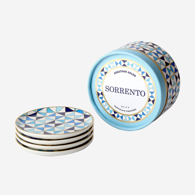 Maison Lipari JONATHAN ADLER Sorrento Coasters (Blue) Porcelain D: 4 in  JONATHAN ADLER.