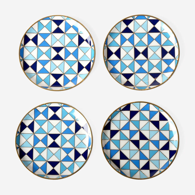 Maison Lipari JONATHAN ADLER Sorrento Coasters (Blue) Porcelain D: 4 in  JONATHAN ADLER.